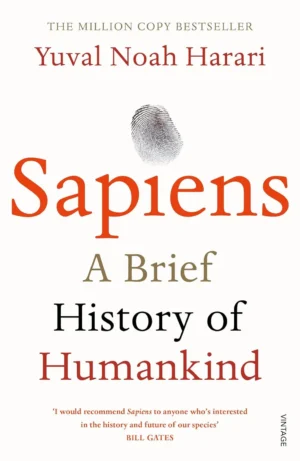 Sapiens by Yuval Noah Harari paperback book cover